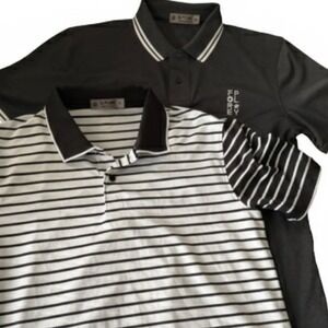 G/FORE Mens Golf Polo Lot Size Small Black Gray Performance Shirts 2 Pack